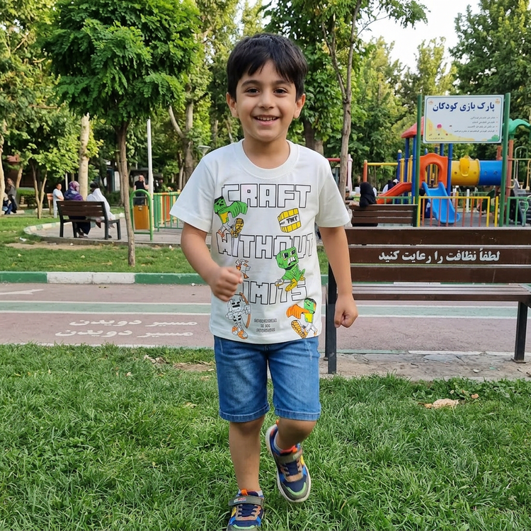 تیشرت تک ماینکرافت پسرانه نخی اسپرت بچگانه minecraft دخترانه